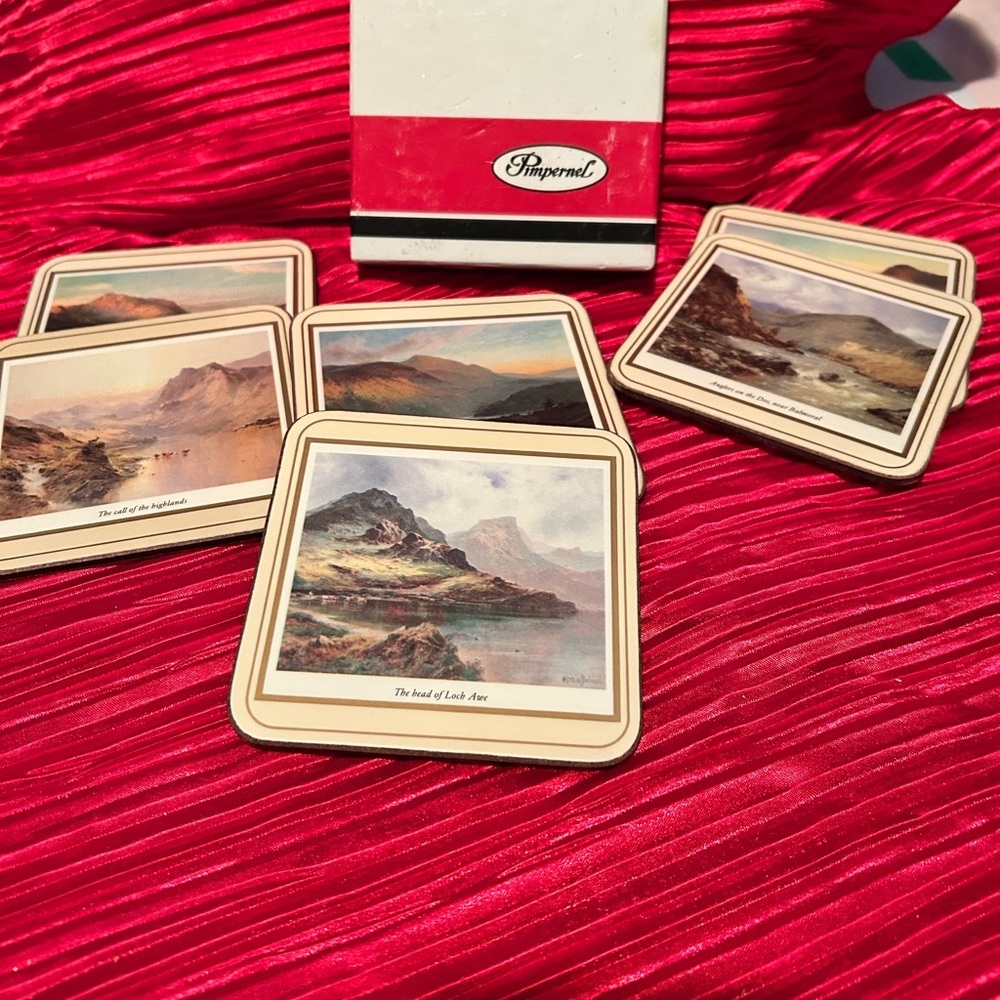 Pimpernel Scottish scenes- 6 lovely scenes on cork board - new or like new